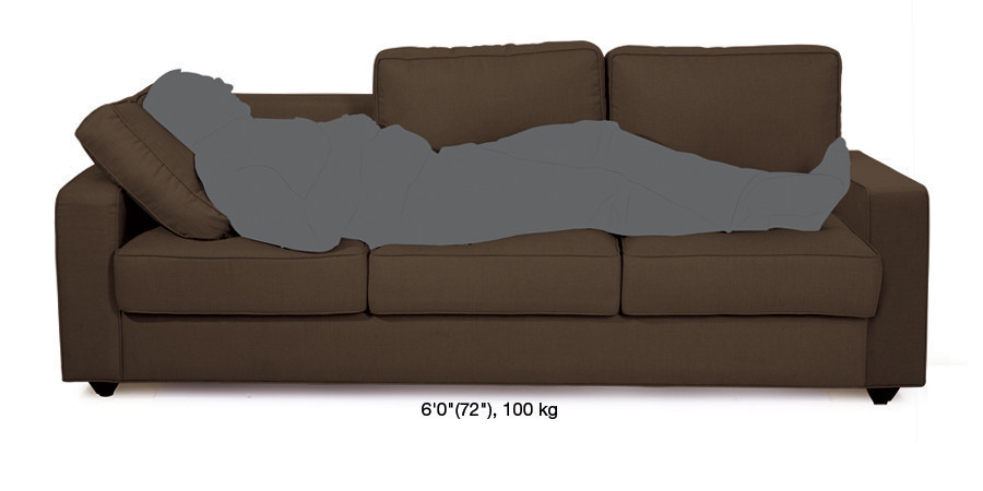 Fleming Fabric Sofa 3Seater Dark Brown